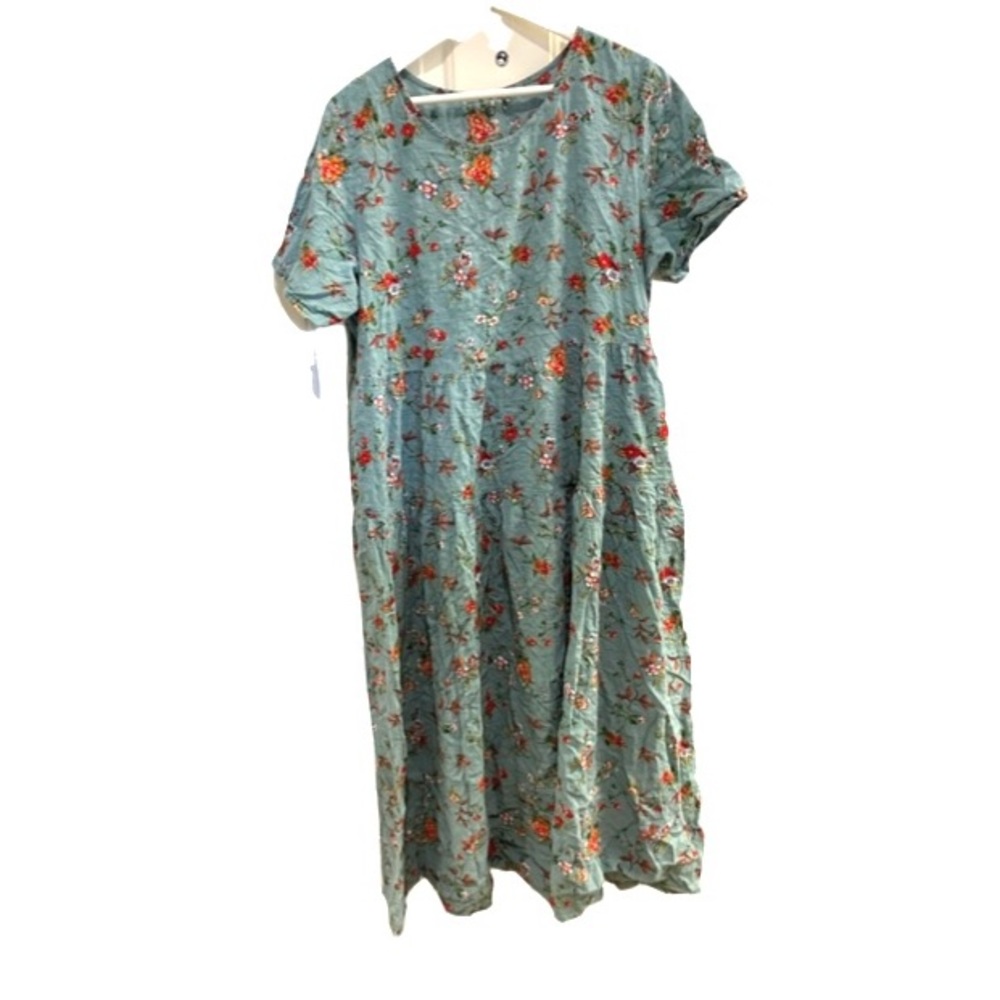Green floral plus size king maxi dress 3XL
